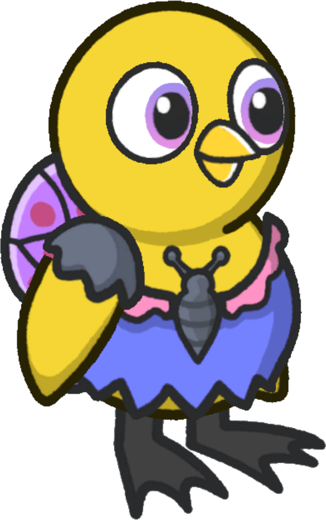 Butterfly Costume, colour option 3, on a yellow duck