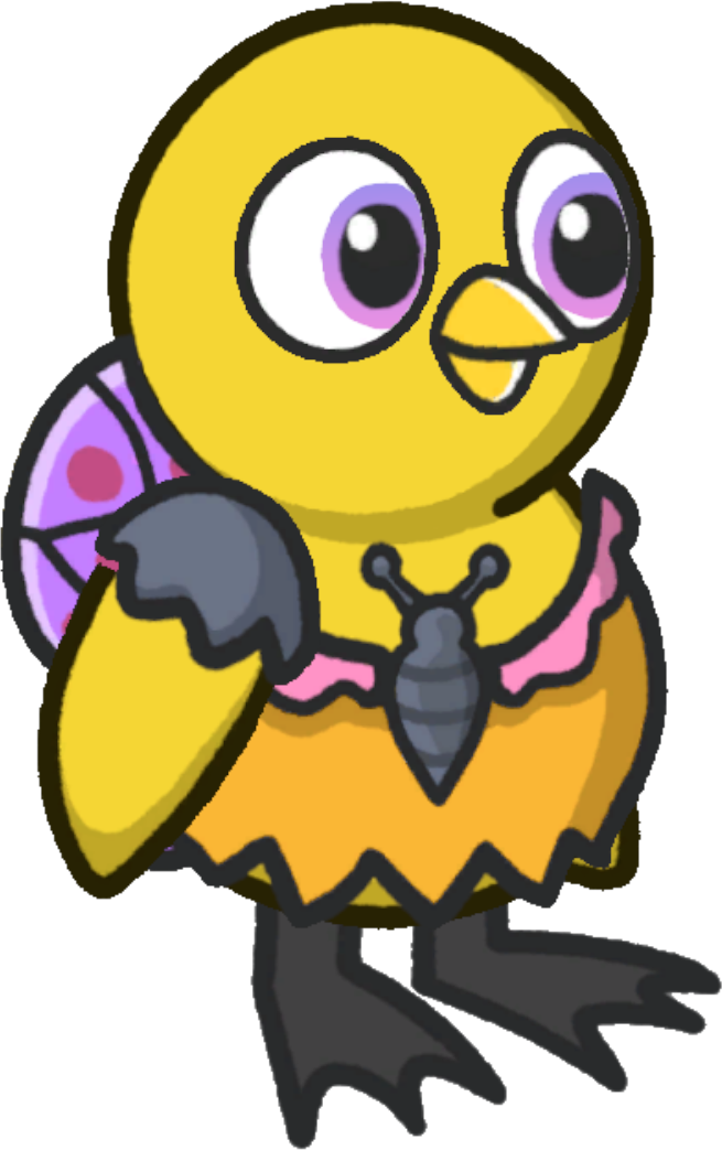 Butterfly Costume, colour option 4, on a yellow duck