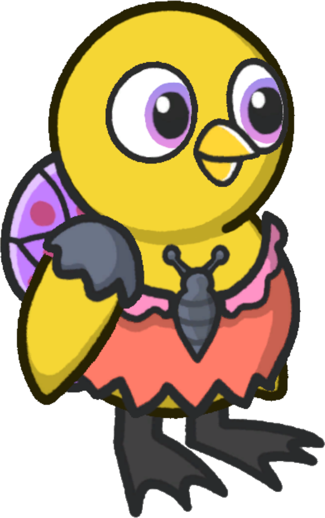 Butterfly Costume, colour option 5, on a yellow duck
