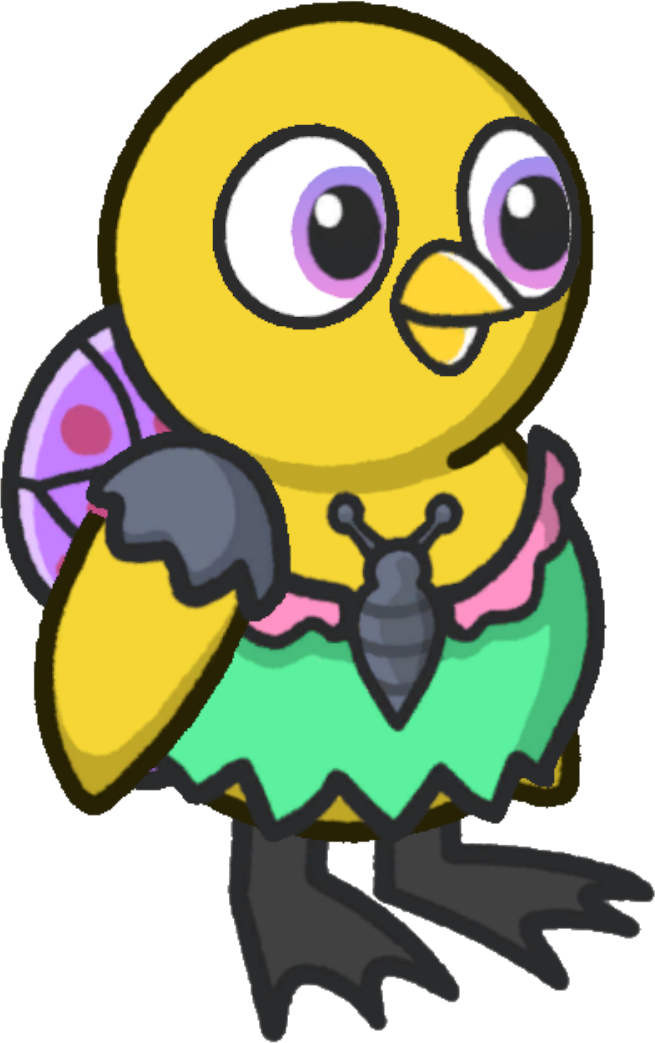 Butterfly Costume, colour option 6, on a yellow duck