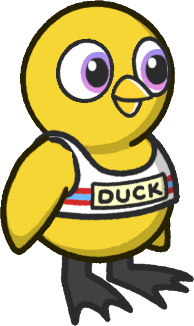 Marathon gear, colour option 1, on a yellow duck