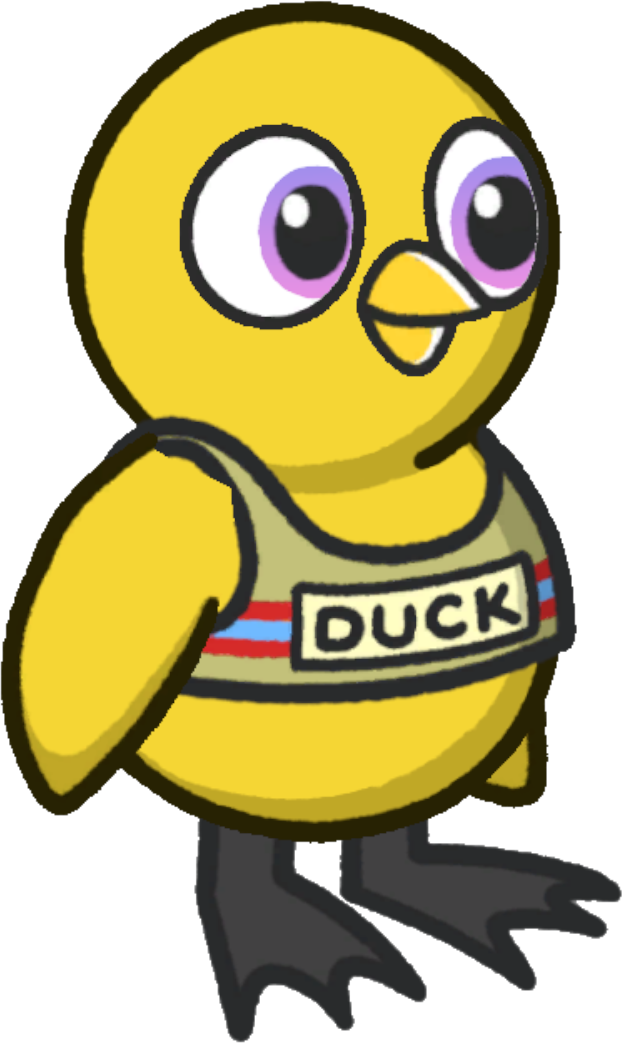 Marathon gear, colour option 2, on a yellow duck
