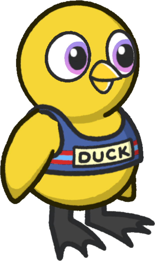 Marathon gear, colour option 3, on a yellow duck