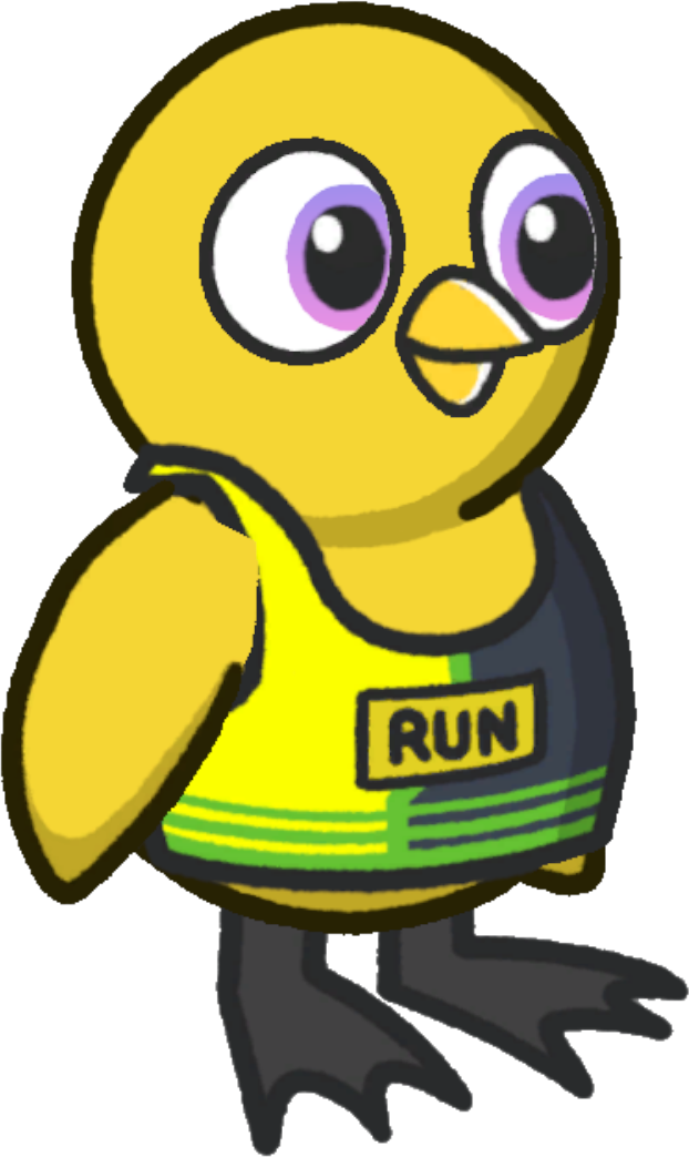 Sprinter Costume, colour option 3, on a yellow duck