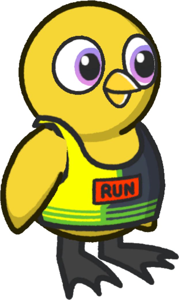 Sprinter Costume, colour option 4, on a yellow duck