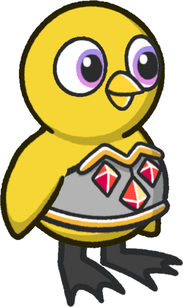 Crystal cuirass, colour option 1, on a yellow duck