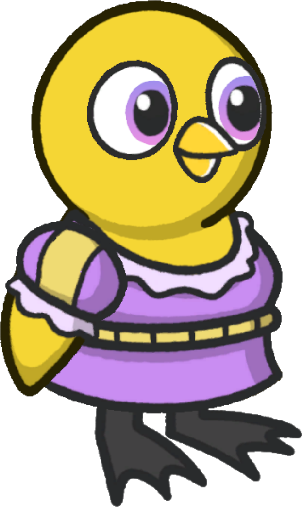 Fancy dress, colour option 3, on a yellow duck