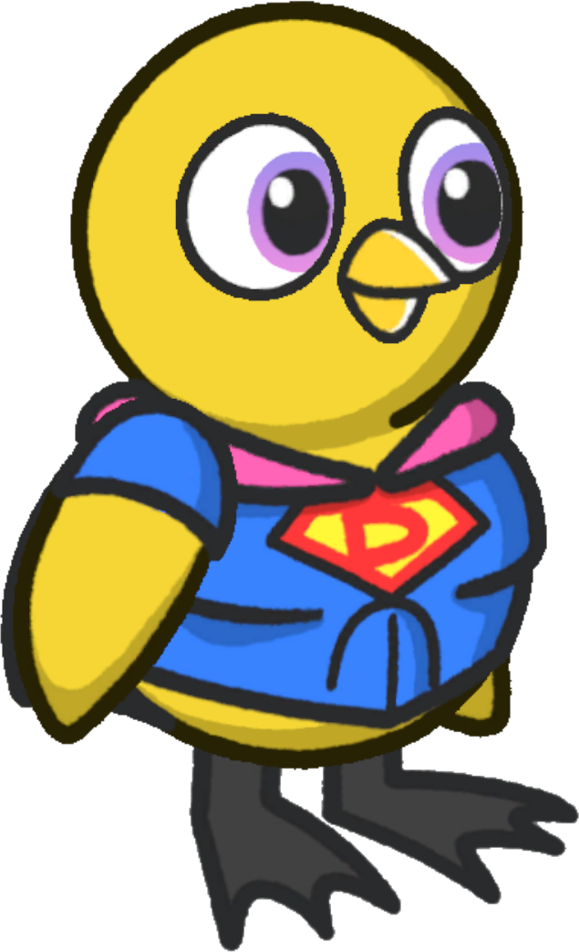 Superhero cape, colour option 4, on a yellow duck