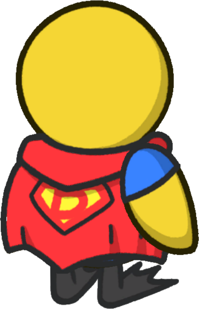 Rotating overworld view of Superhero cape