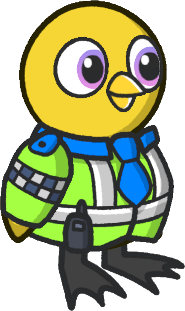Police Uniform, colour option 3, on a yellow duck