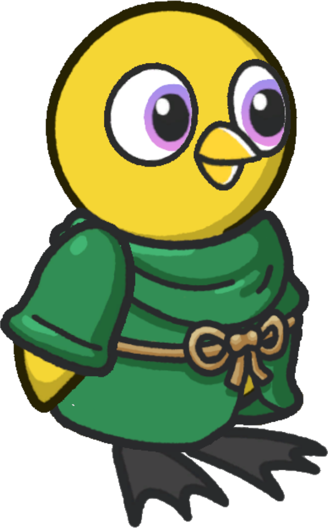 Dumbleduck's Tunic, colour option 1, on a yellow duck