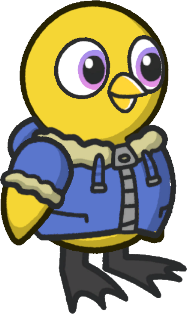 Coat, colour option 4, on a yellow duck