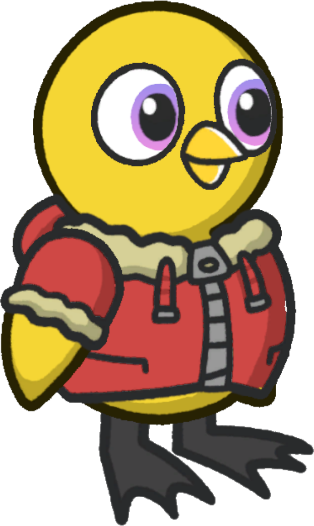 Coat, colour option 5, on a yellow duck