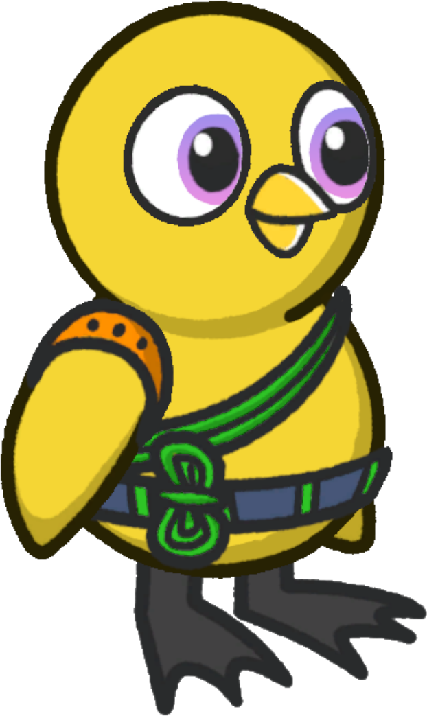 Harness, colour option 2, on a yellow duck