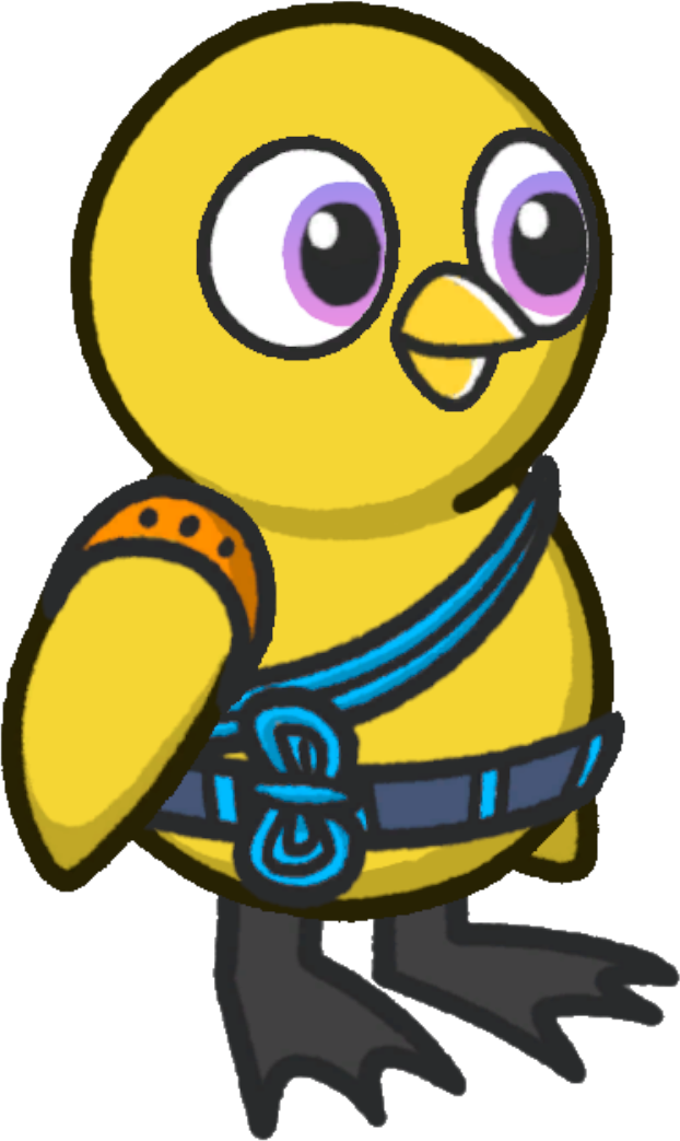 Harness, colour option 3, on a yellow duck