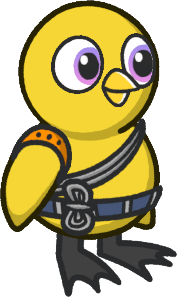 Harness, colour option 4, on a yellow duck