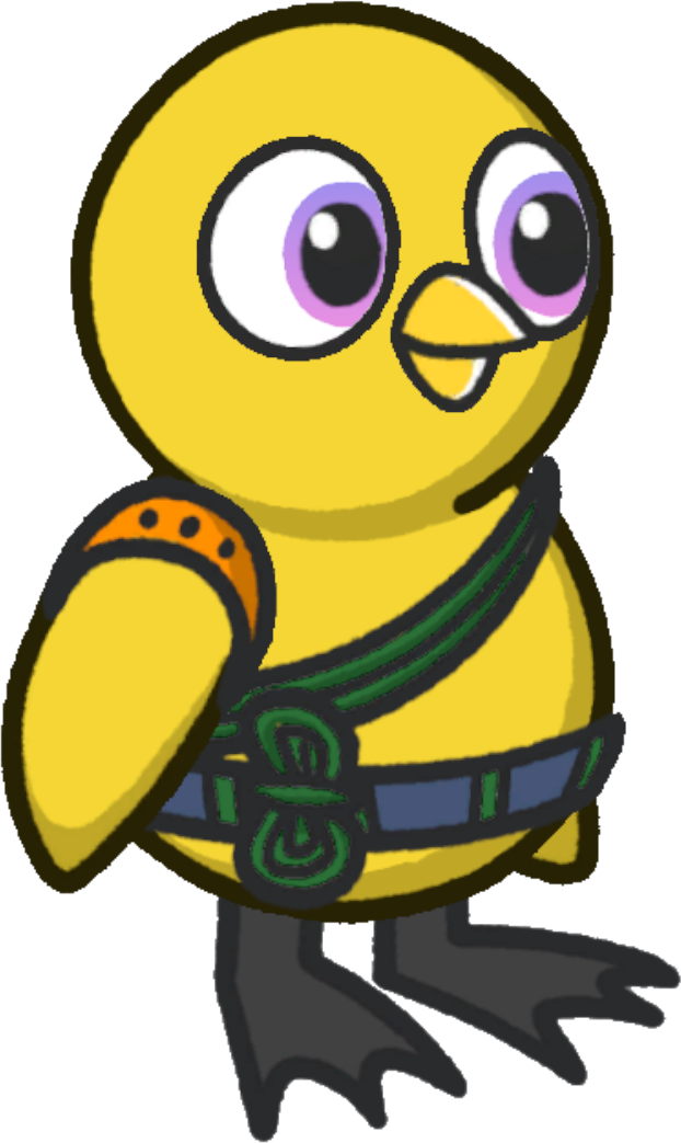 Harness, colour option 6, on a yellow duck