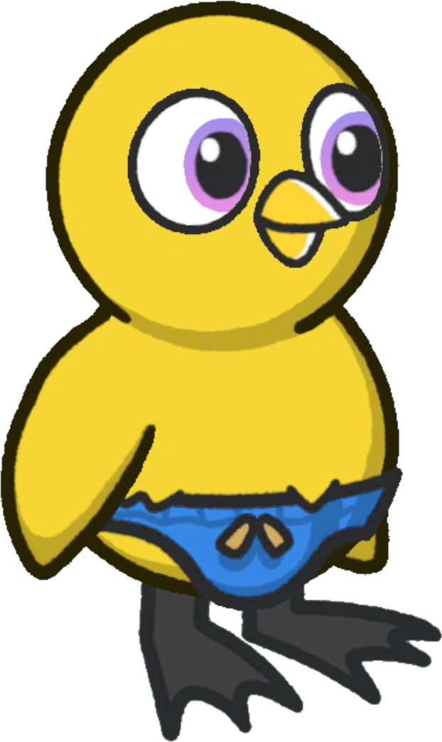 Speedos, colour option 1, on a yellow duck