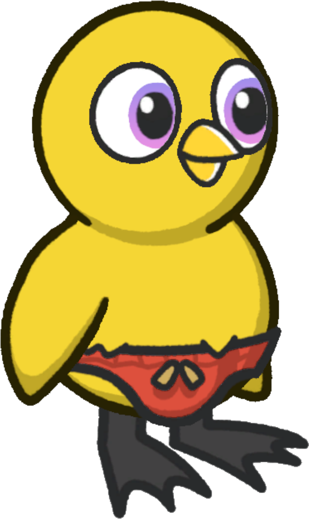 Speedos, colour option 3, on a yellow duck