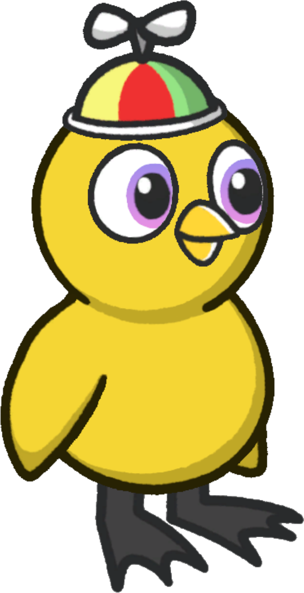 Propeller hat, colour option 1, on a yellow duck