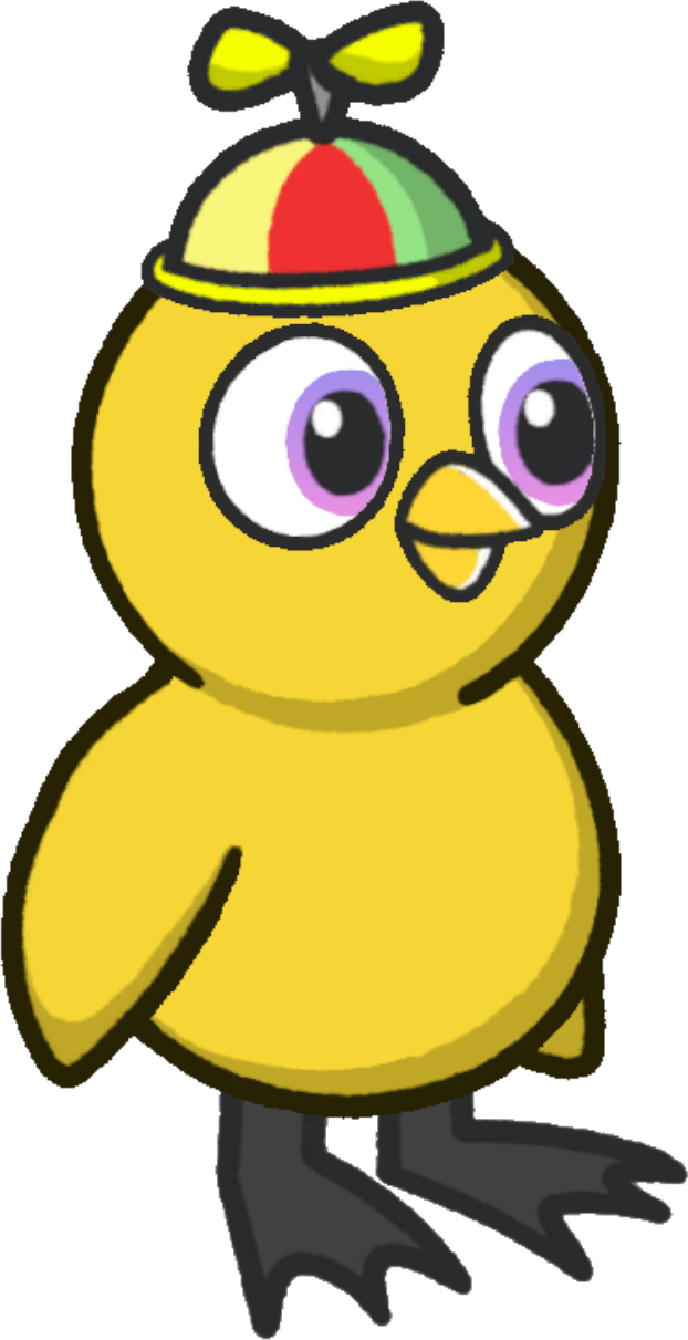 Propeller hat, colour option 2, on a yellow duck