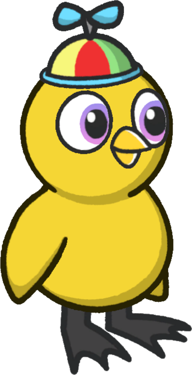 Propeller hat, colour option 4, on a yellow duck