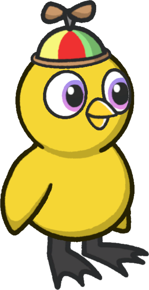Propeller hat, colour option 6, on a yellow duck