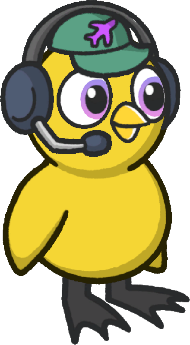 Air traffic control headset, colour option 2, on a yellow duck