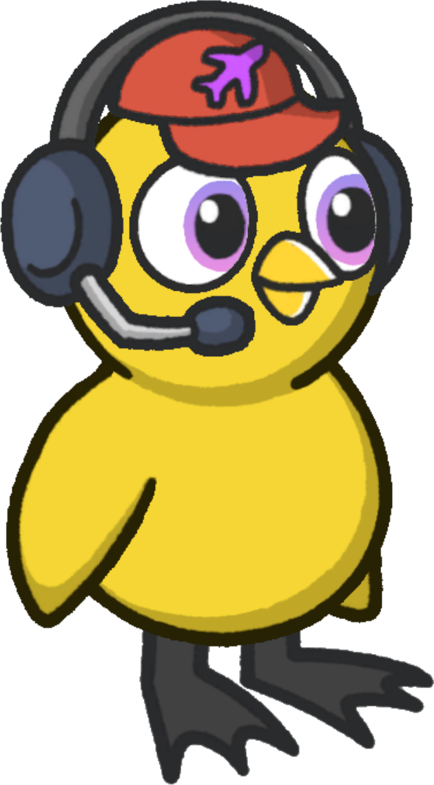 Air traffic control headset, colour option 3, on a yellow duck