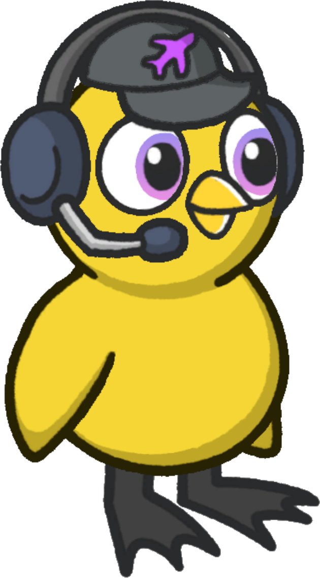Air traffic control headset, colour option 4, on a yellow duck