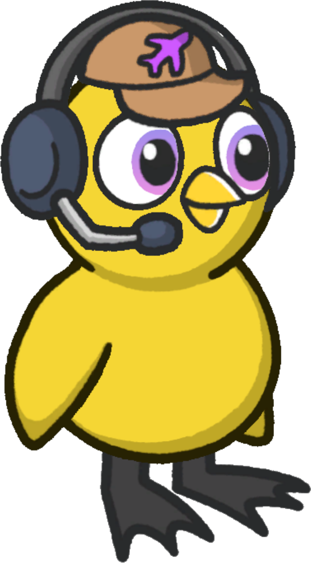 Air traffic control headset, colour option 6, on a yellow duck