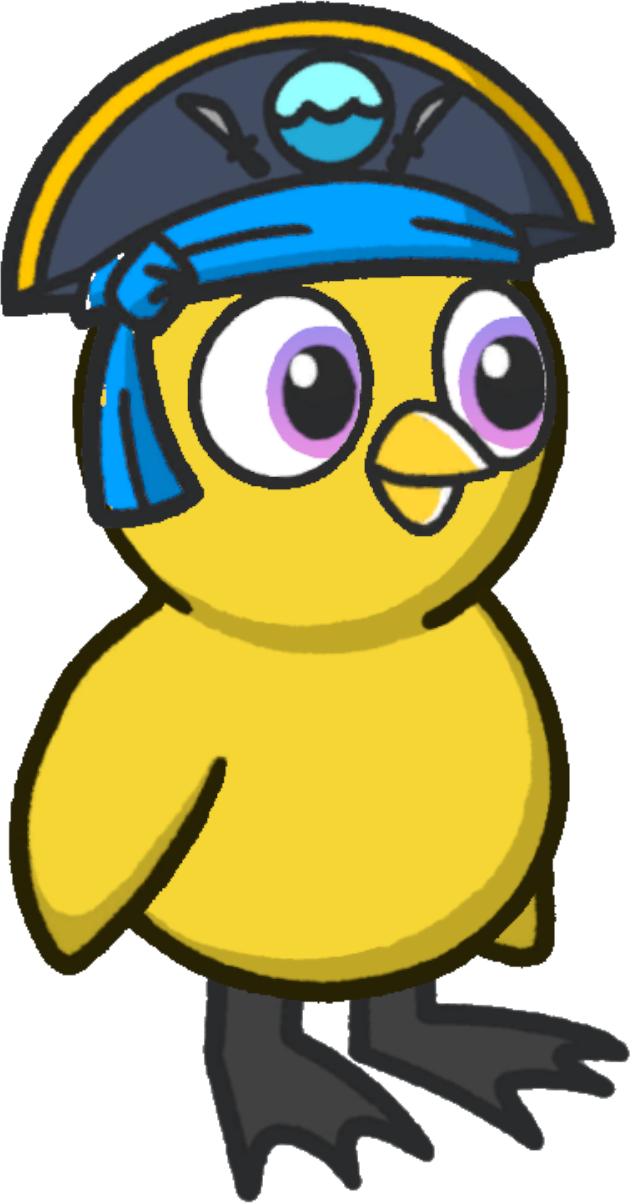 Pirate hat, colour option 1, on a yellow duck
