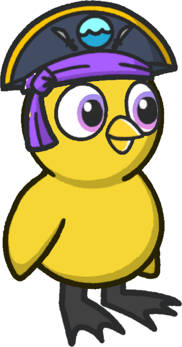 Pirate hat, colour option 2, on a yellow duck