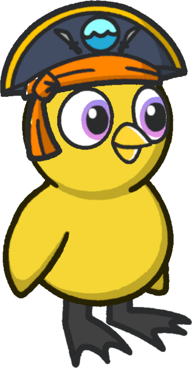Pirate hat, colour option 3, on a yellow duck