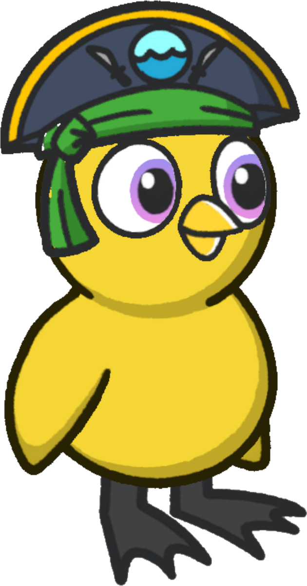 Pirate hat, colour option 4, on a yellow duck