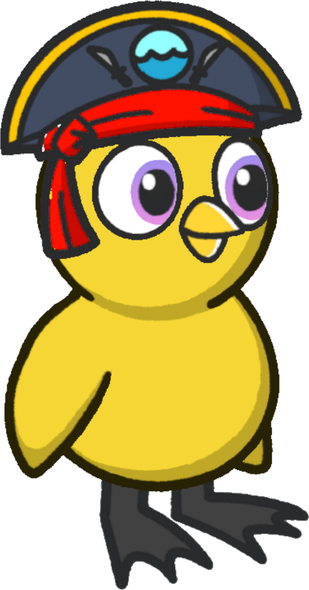 Pirate hat, colour option 5, on a yellow duck