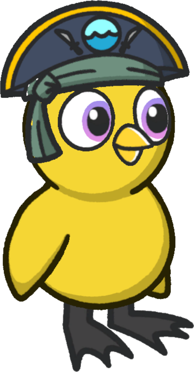 Pirate hat, colour option 6, on a yellow duck