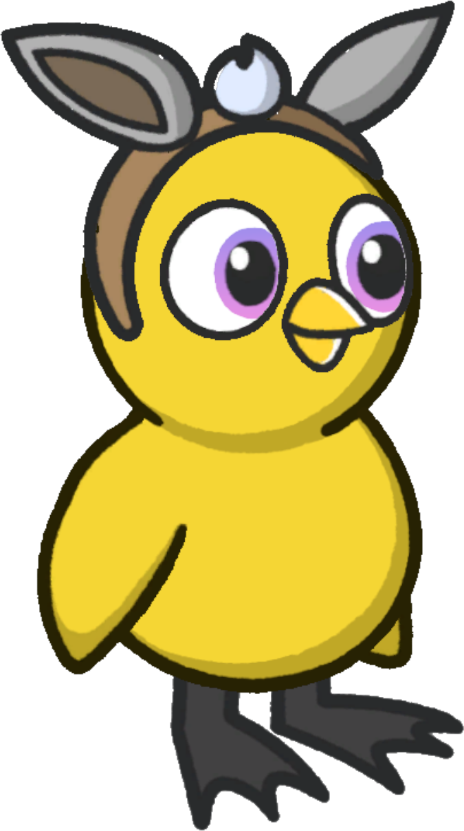 Rabbit ears, colour option 2, on a yellow duck