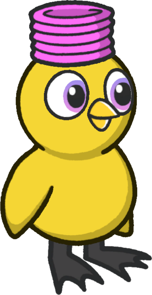 Giant spring, colour option 2, on a yellow duck