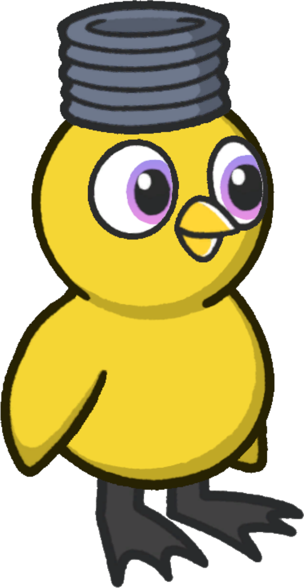 Giant spring, colour option 4, on a yellow duck