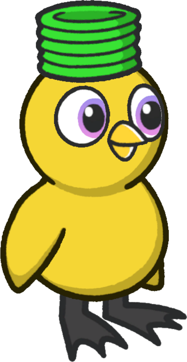 Giant spring, colour option 5, on a yellow duck