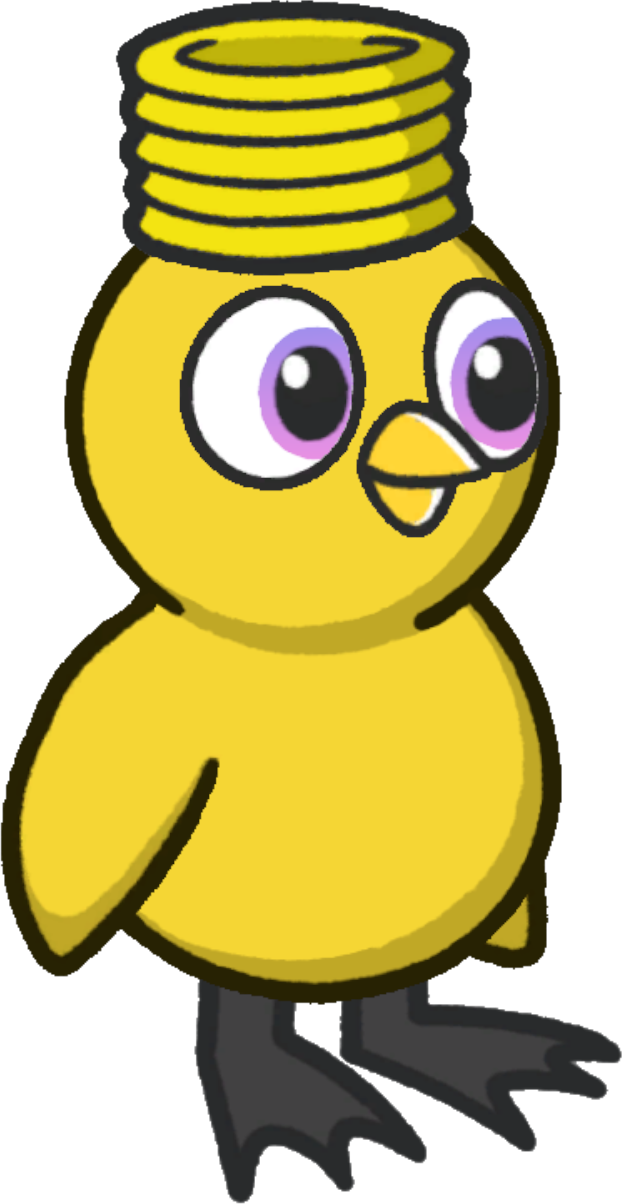 Giant spring, colour option 6, on a yellow duck