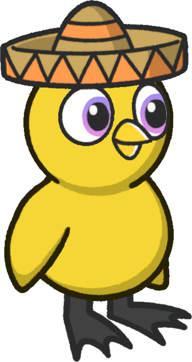 Sombrero, colour option 2, on a yellow duck