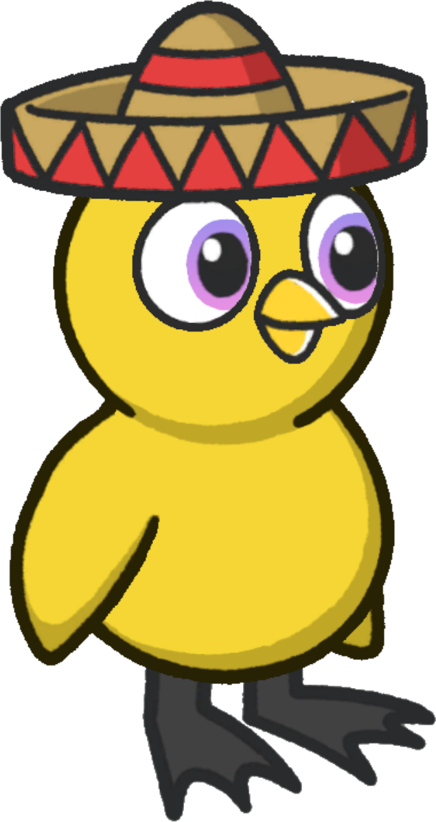 Sombrero, colour option 3, on a yellow duck