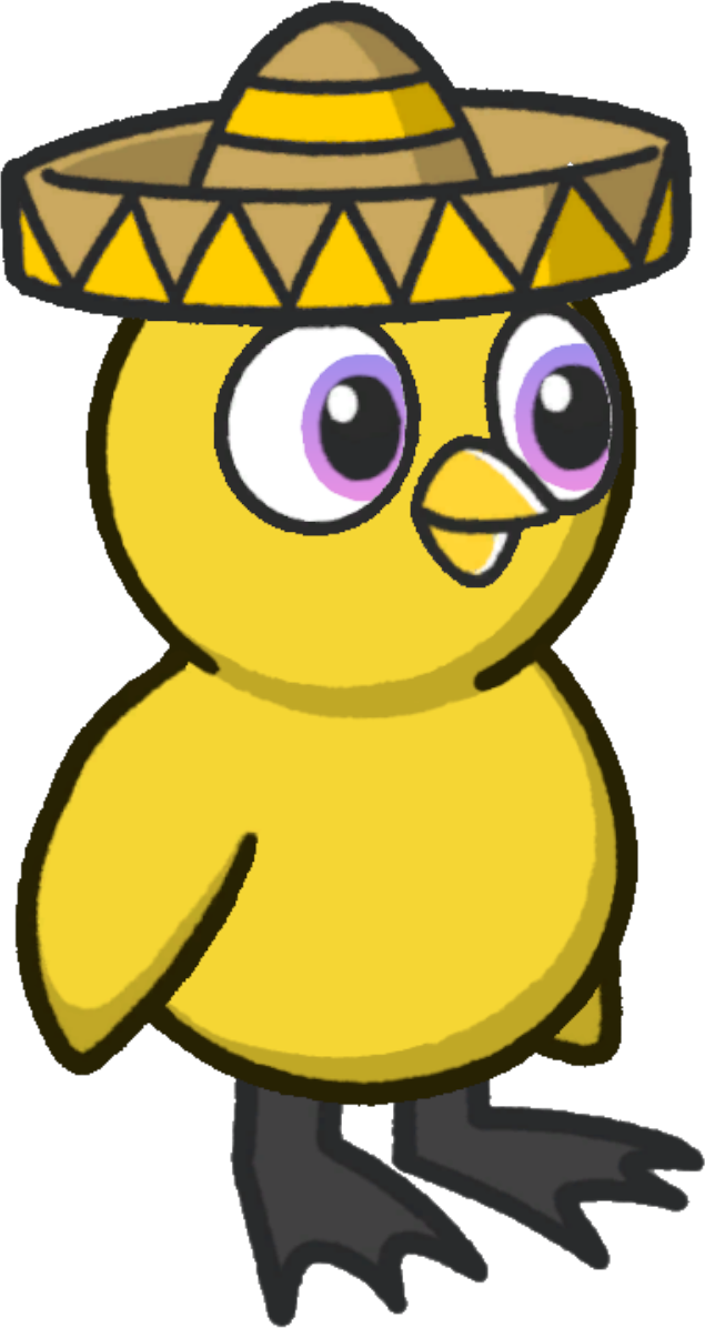 Sombrero, colour option 4, on a yellow duck