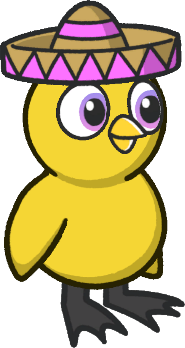 Sombrero, colour option 6, on a yellow duck