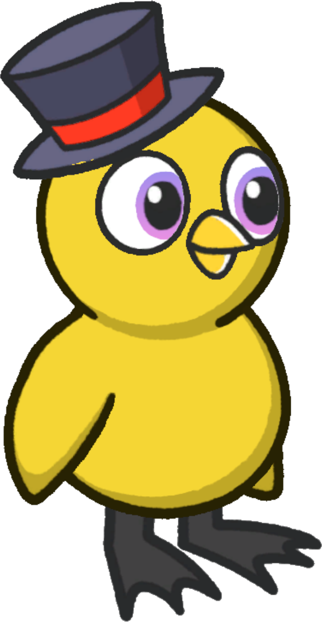 Top hat, colour option 2, on a yellow duck