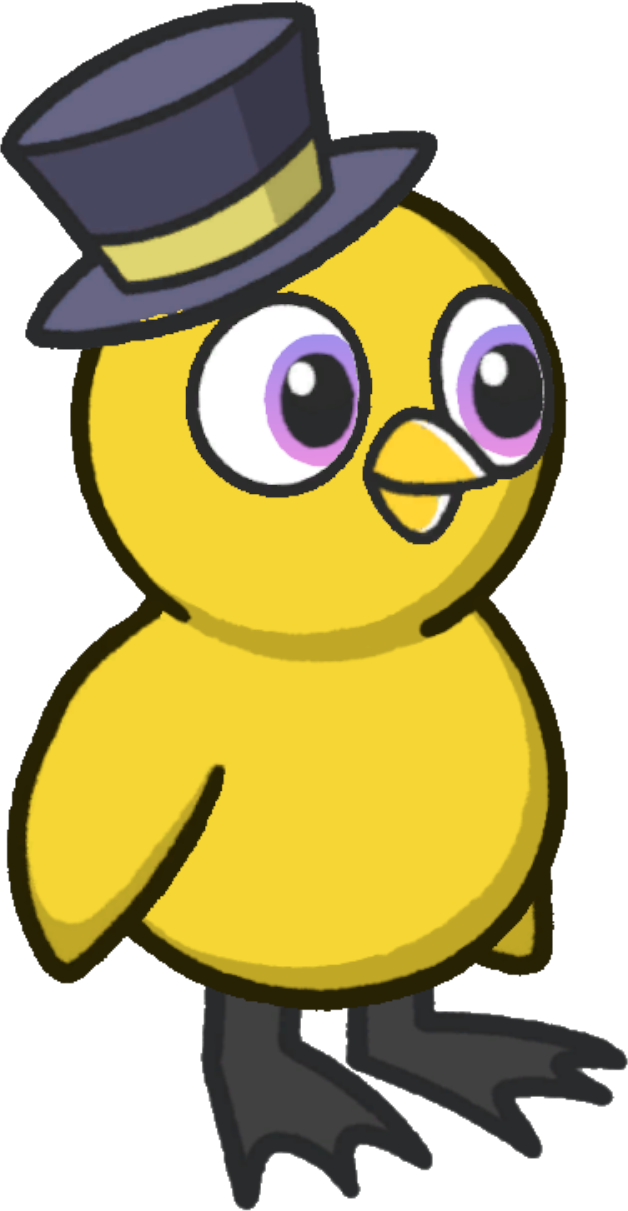 Top hat, colour option 3, on a yellow duck