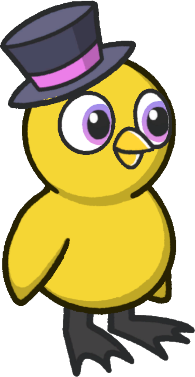 Top hat, colour option 4, on a yellow duck