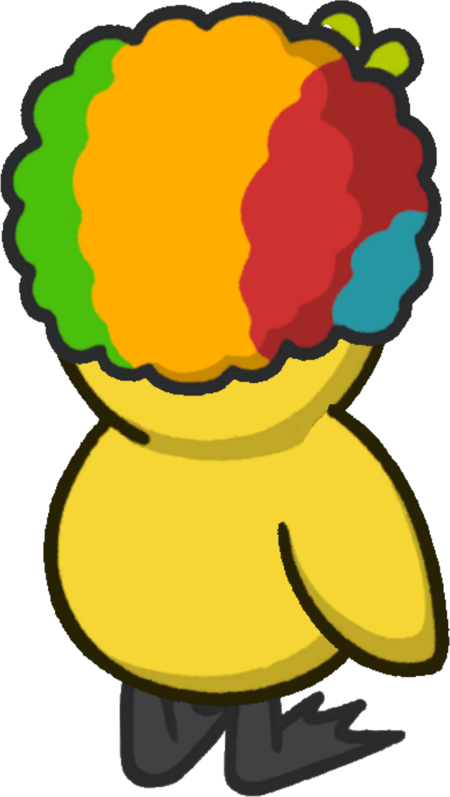 Rotating overworld view of Clown wig